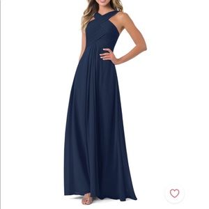 AZAZIE KALEIGH Navy blue chiffon dress